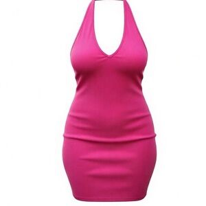 Wild Fable Pink Ribbed Halter Dress XL Sleeveless Convertible Straps
